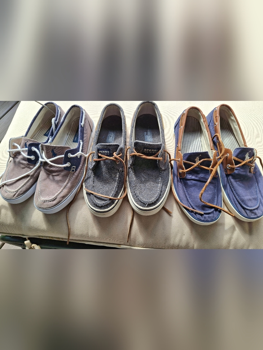3 Pairs Men’s Boat Shoes with Brown Leather Laces